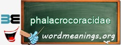 WordMeaning blackboard for phalacrocoracidae